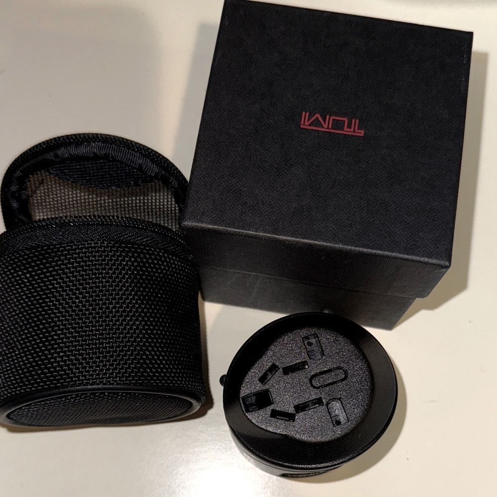 Tumi Black Travel Adapter with Case